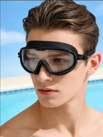 新款成人大框泳镜，防雾防水，高清晰度，适合户外运动和水上运动，佩戴舒适
