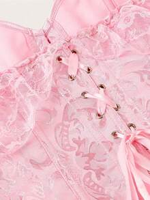 1 Piece Women's Shapewear Belly Wrap Corset With Elastic Bands, Suitable For Birthday Parties, Evening Events, And Halloween Costumes - Hồng - Xem 6
