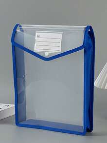 1 Minimalist Solid Color Vertical Three-Dimensional File Bag Transparent And Visible A4 Office Folder Student Stationery Storage Bag Suitable For School And Office Use