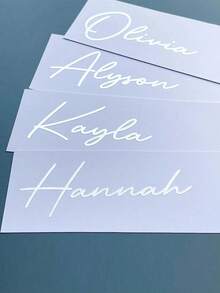 Customized Name Labels, Text Stickers, Vinyl Glass Stickers, School Water Bottle Stickers, Personalized Name Stickers, Customized Name And Text Wedding Decoration Fonts, Personalized Vinyl Labels, Warm Atmosphere, Multifunctional, Durable, Decorative, Reusable, Exquisite, Fashionable, High Quality, Colorful, Modern, Customized, Personalized, Unique, Ideal Gift For Him, Ideal Gift For Her, Gift For Boyfriend, Gift For Dad - Multicolor - View 6