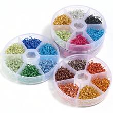 1盒彩色铝环，6毫米同色开口环，铝制钥匙扣/手链/项链连接配件，DIY珠宝制作材料