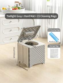 1pc Portable Foldable Toddler Travel Potty Seat With Storage Bag, Suitable For Boys & Girls 18 Months+, Includes Disposable Potty Liners - Essential For Toddler Travel, Grey