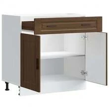 vidaXL Armario de cocina Porto chêne marrón madera de ingeniería - Marrón - Ver 5