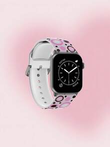 1pc Soft Elastic Breathable Polka Dot Replacement Watch Band, Compatible With Samsung, Garmin, Honor Smartwatches, 38mm 40mm 41mm 42mm 46mm 45mm 44mm 49mm, Fashionable Casual Multi-Color Silicone Watch Strap Compatible With Apple Watch Ultra SE/11/10/9/8/7/6/5/4/3/2/1 - Multicolor - View 3