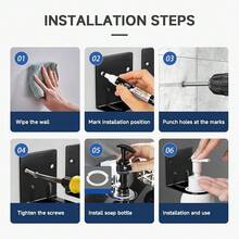 LEFTSTARER 4Pcs Soap Dispenser Wall Mount Bottle Holder, Shampoo Holder For Shower Wall For Soap/Lotion/Detergent/Shower Gel Container Dispenser Holder For Kitchen Bathroom Toilet (4pcs Silver) - 4 chiếc màu bạc - Xem 7