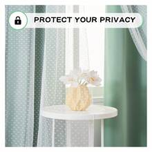 Curtains 52x95 Inch, Cute Green Polka Dot Blackout Curtains For Bedroom, Double Layer Sheer Grommet Window Panelsof 2 - 如圖02所示 - 查看 4