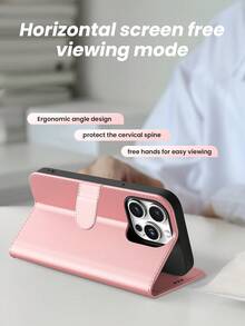 16 Pro Max/17 Pro Max Lanyard Card Holder Phone Case Galaxy S25FE/S25 Plus/S25 Ultra/S25FE/S24 Ultra Wallet Flip Leather Phone Case 11/13/14/15/16 Pro Flip Phone Case Galaxy A17/A16/A15/A14/A13/A12, A56/A55/A54/A53/A51, Redmi 15C Phone Case With Stand Function XR/7/8/SE/16E, Compatible With IPhone 17 Pro Max/Apple Air Credit Card Leather Protective Cover - Pink - View 2