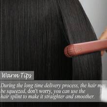 28英寸长柔软直发黑色卡尼卡隆合成耐热纤维13x6高清蕾丝前假发，带预先拔毛的婴儿发，无需胶水 - 彩色 - 查看 8