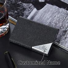 PU Leather Metal Business Card Holder