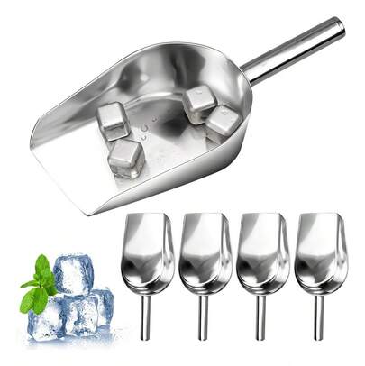 Tendencia5 Grande Pala Cuchara Hielo Acero Inoxidable Cereal Semilla PlateadoCalidad premium
