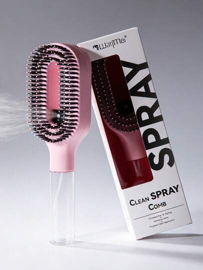 CTZIHGAO 2 In 1 Hair Brush With Spray Function, Spray Hair Comb Grooming Tool With Refillable Water Tank, Professional Spray Brush For Hair Styling And Conditioning, Soft Bristle Spray Hair Brush For Wet Dry Hair Care, Mist Sprayer Hair Brush For Curl Refresh Root Styling And Daily Hair Management