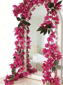 1 vòng hoa giấy nhân tạo dài 1,7m (5,9ft), dây leo giấy giả bằng lụa, vòng hoa giấy thân dài, thích hợp để trang trí bàn ăn, khăn trải bàn, cổng cưới, trang trí tường. - Màu tím - Xem 1