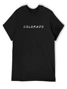 Colorado Friends T-Shirt Vintage Graphic Tee Graphic Tee Shirt Heavy Weight T Shirts - Black - View 1