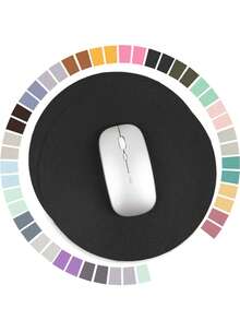 1/2pc Round Mouse Pad, Ultra-Thin Waterproof PVC Leather Mouse Pad, Stitched Edge Design, Suitable For Computer, Laptop, All Kinds Of Mice, Office/Home Use (22x22cm, 8.66"X8.66") - Multicolor - View 3
