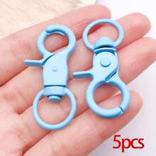 5 Stück bunte Metallkarabinerhaken Drehwirbel Schlüsselanhänger Trigger Schnappverschlüsse mit Schlüsselringen DIY Zubehör für Taschen Schlüsselanhänger Verbinder Schmuckherstellung - Verschiedenfarbig - Übersicht 16