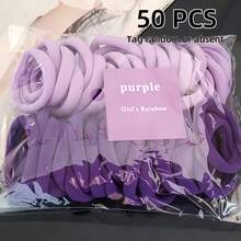50Pcs Versatile Two-Tone Hair Ties Soft Synthetic Fiber Non-Slip Elastic Portable Daily/Yoga/Sleep New Year/Graduation/Travel Universal