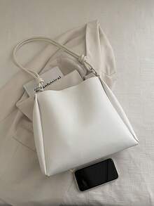Fashionable Large Capacity Mother-Daughter Commuter Bag, 2025 Bucket Bag Design, Premium One Shoulder - White - View 9