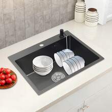 YUNRUX Kitchen Sinks - Black - View 7