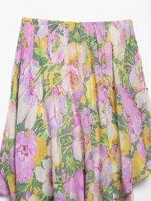 DEEKA Summer New Women's Dress, European & American Style French Fashion Floral Print Off-Shoulder Dress - Multicolor - View 9