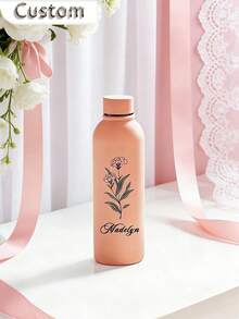 【婚禮必備】1件客製化雙層不鏽鋼咖啡杯/蘇打水瓶，運動保溫水壺，500ml/17oz 個性化姓名保溫杯，多色可選，適合作為返校、節日與生日禮物 - 彩色 - 查看 7