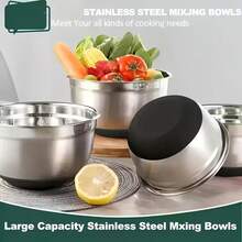 TAIMASI 26PCS Mixing 304 Stainless Steel Bowls With Airtight Lids Set, Stainless Steel Khaki Bowls With Grater Attachments, Non-Slip Bottoms & Kitchen Gadgets Set, Size 7, 4, 2.5, 2.0,1.5, 1QT, Great For Mixing & Serving - Perfect For Thanksgiving, Christmas, New Year's, And Mother's Day Cooking And Gifting Colors - 彩色 - 查看 5