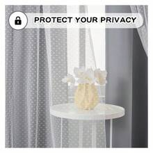 Blackout Curtains 63 Inch - Grey Polka DotRoom Curtains - 70% Blackout Double Layer Sheer Grommet Panels 52x63, 2 Pack - 如圖18 - 查看 4