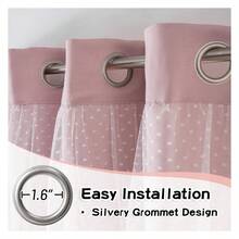 Pink Curtains For  Bedroom, Blackout Cute Polka Dot Curtains, 52x84 Inch - 2 Panels - 如圖01所示 - 查看 6