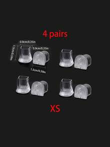 4 Pairs Transparent U-Shaped High Heel Protectors, Anti-Slip, Noise Reduction Heel Covers