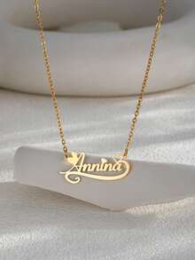 1pc Personalized Name Necklace, Custom Name Butterfly Pendant, Minimalist Name Star Necklace, Stainless Steel Text Pendant, Elegant Gift For Girlfriend, Mother's Day, Valentine's Day, Anniversary - Multicolor - View 5