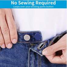 1/5/10个装裤腰延长扣，光滑塑料多功能调节延长扣，男女通用，送礼佳品，衣橱必备，腰带延长器，实用解决方案，光滑表面，高品质纽扣，坚固耐用，可调节腰带，大码服装，旅行必备 - 彩色 - 查看 6