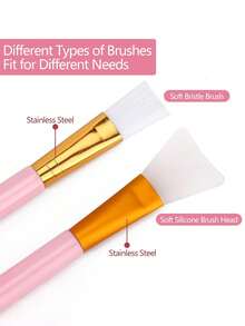 5pcs/Set DIY Face Mask Mixing Bowl Kit, Includes Mask Bowl, Spatula, Silicone Mask Brush And Premium Soft Mask Brush