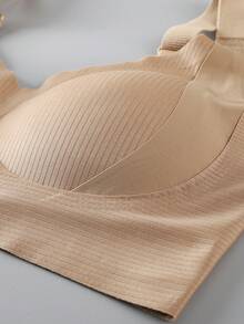 4 Pcs/Set Women's Seamless Solid Color Wire-Free Sports Bra, Providing Gathering And Soft Support, Suitable For Running And Yoga, With Comfortable Wide Straps.,Women's Bras,New Years Outfit Women,4 PSC Of Beautiful Back Soft Support Lifting Seamless Underwear Gathered Breathable Side Breasts Without Steel Ring Bra - 彩色 - 查看 6