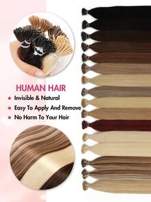 I Tip Hair Extensions Human Hair Extensions Highlight Color Straight Human Hair 12-22 Inch Thickening Hair Extensions Real Human Hair Extensions Keratin Extensions Invisible Itip Human Hair Extensions High Quality Easy To Wear Elegant For Daily & Festival & Party - Multicolor - View 2