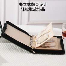 Zipper Earring & Ring Jewelry Organizer Pouch, Velvet Foldable Travel Jewelry Case