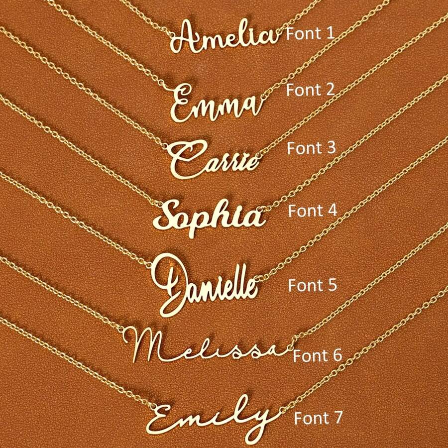 Customized Name Necklace, 18K Gold Plated Personalized Name Necklace, Minimalist Style Name Necklace, Christmas Gift, Mother's Day Gift, Gift For Her - Multicolor 5 - View 1