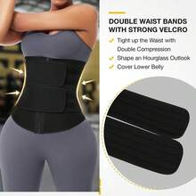 Women's New Zippered Belly Belt - Body Shaping Sports Sweat Belt, Fat Burn For Workouts, Postpartum Recovery & Daily Wear - 黑色-XL - 查看 4