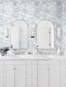 17.3" X 78.7" Peel And Stick Wallpaper Floral Boho Green Contact Paper Bird Cute Girl Modern Wall Paper Renter Friendly Waterproof Removable Self Adhesive Bedroom Kitchen Dorm Cabinets Vinyl - 米色和藍色 - 查看 6