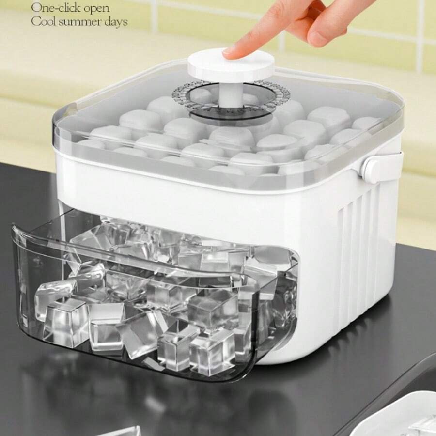 25/50 Cavity Ice Cube Tray With Ice Scoop - Silicone Ice Cube Mold Trays - Flexible Ice Cube Maker Molds - Ice Cube Trays For Freezer - Food Storage Containers - Multicolor - View 1