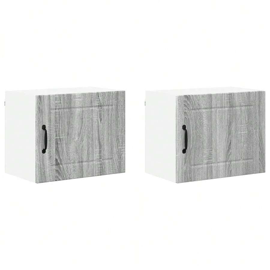 vidaXL Armoire de cuisine 2 pcs Gris Sonoma 50 x 31 x 40 cm - Gris - Voir 1
