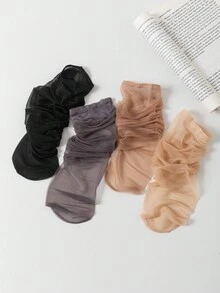1/3/5/10 Pairs Of Women's Stockings, Ultra-Thin Long Tube Stockings, Anti Hook Silk Calf Socks, Sexy, Ultra-Thin, Super Transparent, Versatile JK, Knee High Socks, Suitable For Home Commuting, Parties, Gifts.Straight Socks - Multicolor - View 10
