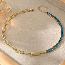 1 chiếc dây chuyền nữ bằng thép không gỉ mạ vàng 18k đính kim cương, kiểu dáng thời trang và cao cấp, phù hợp cho các bữa tiệc và hẹn hò, trang sức phong cách Boho. - Nhiều màu - Xem 16