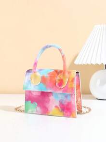 Printed Colorful Fashionable Minimalist Chain Handbag - Mirror Flower - View 3