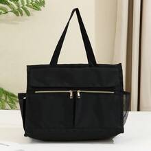 Tas Bekal Wanita dengan Kompartemen Laptop 15,6 Inci, Tas Jinjing Berinsulasi, Tas Kerja Tahan Air dengan Kantong Samping 40oz - Hitam - View 5