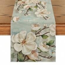 1pc Spring/Summer Floral Designed Tapestry, Oil Painting Style, Suitable For Kitchen, Dining Room Decor, Party Table Accessories, Home Room Decor, Table Runner, Fireplace Mantel Scarf, Glass Door Curtain, Home Decor, Entryway Decor, Dining Table Decor, Bedroom Decor, Bed Scarf - Multicolor - View 16