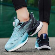 Giày thể thao đế mềm, không cần buộc dây, cài nút xoay, kiểu dáng thường ngày. - màu xanh nhạt - Xem 3