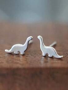 1 Pair S925 Sterling Silver Cute Animal Theme Stud Earrings, Korean/Japanese Style. Suitable For Women, Ideal For Daily Wear, Also A Perfect Gift For Girlfriend, Mother And Sister. - A Pair Of Earrings - View 6
