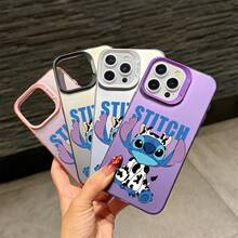 Disney.Cow  Patterned Phone Case Featuring A Playful Stitch Design. Compatible With IPhone 17, 16, 15, 14, 13, 12, And 11 Pro Models. Made Of Durable TPU With Shockproof Protection. A Delightful Gift For Family, Friends, Birthdays, Holidays, And Special Occasions. - Màu tím - Xem 2