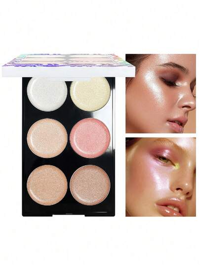 六色高光修容膏盘 | 珠光闪耀，提拉塑形，多功能面部彩妆 | 也可作眼影使用，易于晕染叠加 | 节日妆容及情人节礼物的完美之选