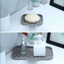 Suport de scurgere din silicon, protecție împotriva stropirii chiuvetei de bucătărie - Tavă de scurgere cu mâner de robinet din silicon, dozator de detergent de vase și suport pentru burete de robinet, accesorii pentru chiuvetă, potrivite pentru blatul de bucătărie și baie - o marime - Vizualizare 4