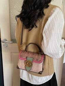 2026 New Design Printed Tote Bag, Fashionable Shoulder & Crossbody Bag, Luxury High-End Handbag, Elegant Magenta Color, Exquisite Quality, Unique Personalized - 玫紅色 - 查看 3